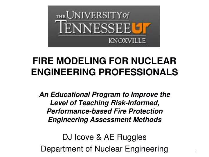 dj icove ae ruggles department of nuclear engineering