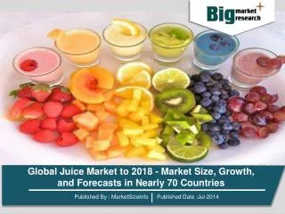 Global Juice Market to 2018 - Market Size, Growth, and Forecasts in Nearly 70 Countries