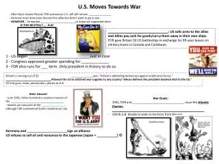 U.S. Moves Towards War