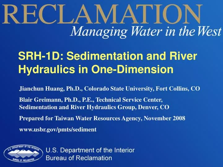 srh 1d sedimentation and river hydraulics in one dimension