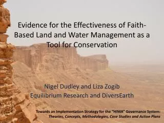 Evidence for the Effectiveness of Faith-Based Land and Water Management as a Tool for Conservation