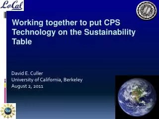 Working together to put CPS Technology on the Sustainability Table