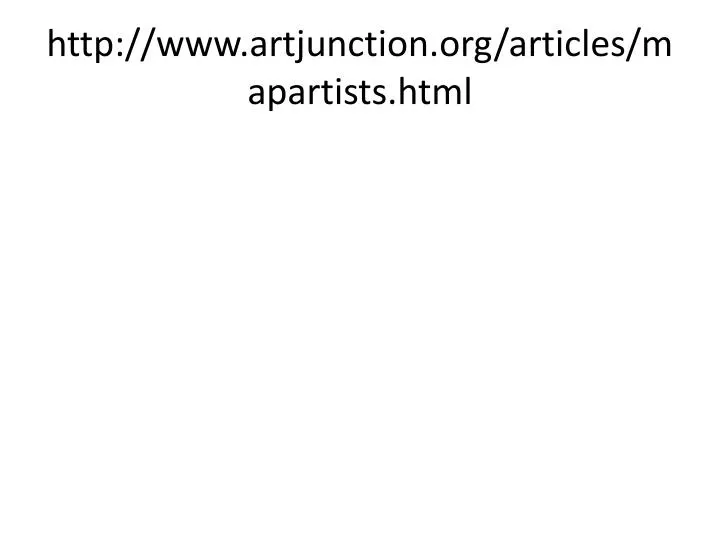 http www artjunction org articles mapartists html