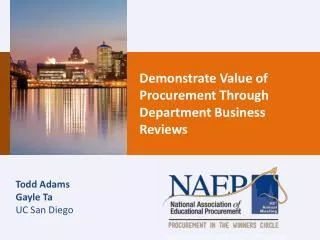 Demonstrate Value of Procurement Through Department Business Reviews