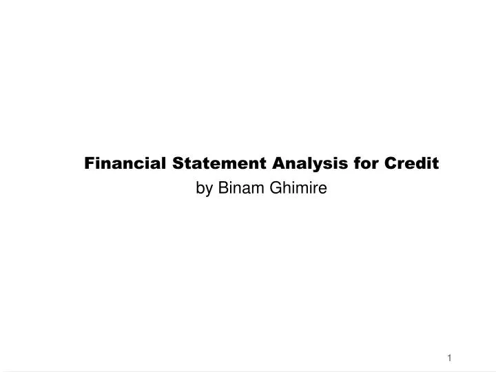 financial statement analysis for credit by binam ghimire