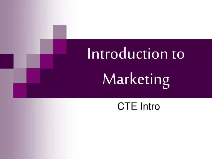 introduction to marketing