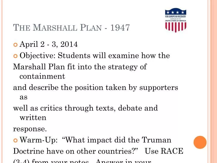 the marshall plan 1947