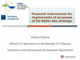 Financial instruments for implementin of purposes of EU Baltic Sea strategy