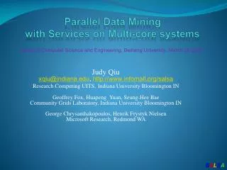 Parallel Data Mining with Services on Multi-core systems