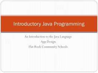 Introductory Java Programming