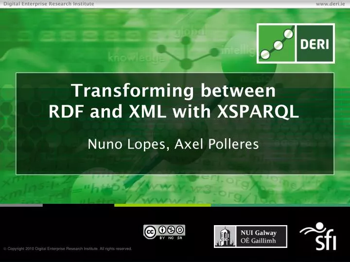 transforming between rdf and xml with xsparql