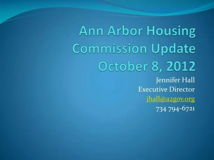 ann arbor housing commission update october 8 2012