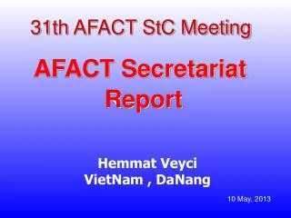 31th AFACT StC Meeting
