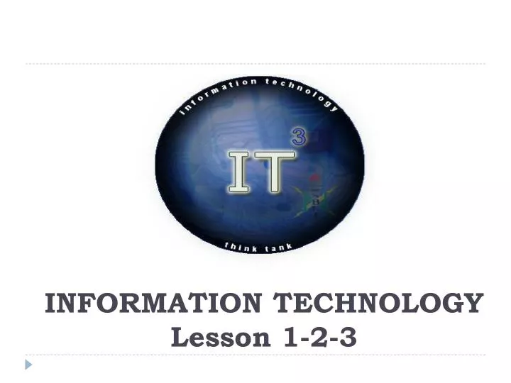 information technology lesson 1 2 3