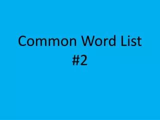 common word list 2