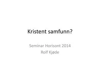 kristent samfunn