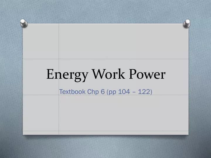 energy work power