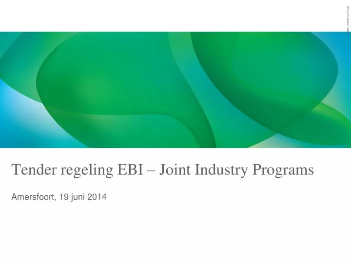 tender regeling ebi joint industry programs