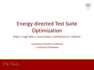 Energy-directed Test Suite Optimization