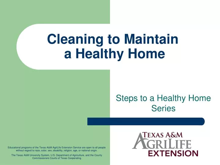 cleaning to maintain a healthy home