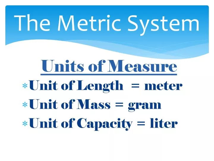 the metric system