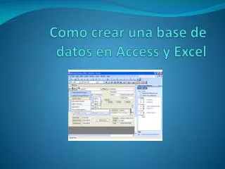 como crear una base de datos en access y excel