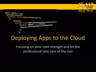 Deploying Apps to the Cloud