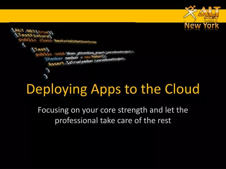deploying apps to the cloud