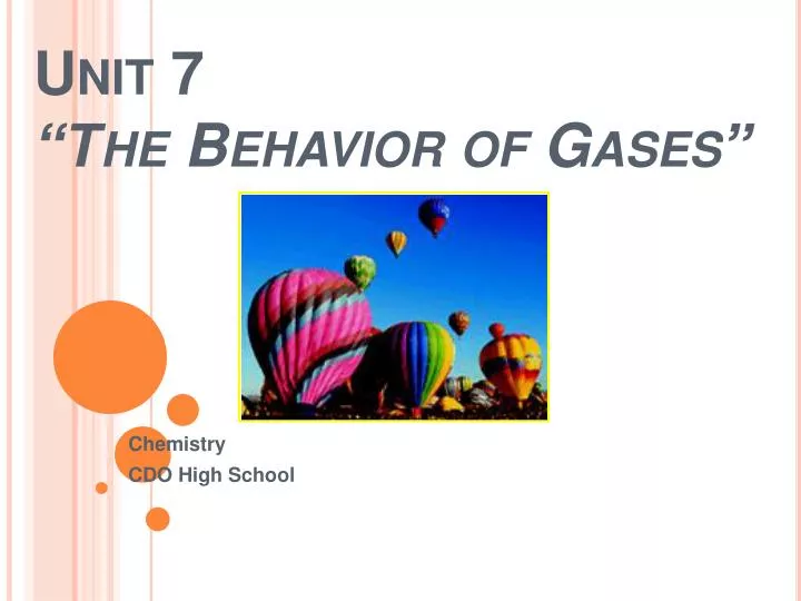 unit 7 the behavior of gases