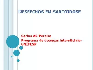 desfechos em sarcoidose