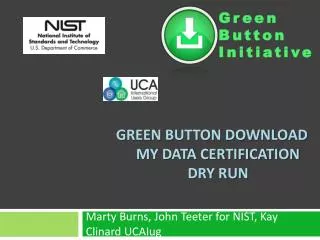 Green Button Download My Data Certification Dry Run