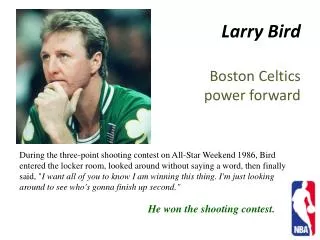 Larry Bird Boston Celtics power forward