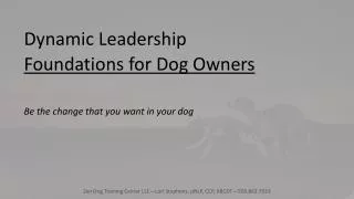 Dynamic Leadership Foundations for Dog Owners