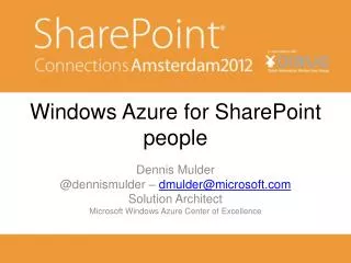 Windows Azure for SharePoint people