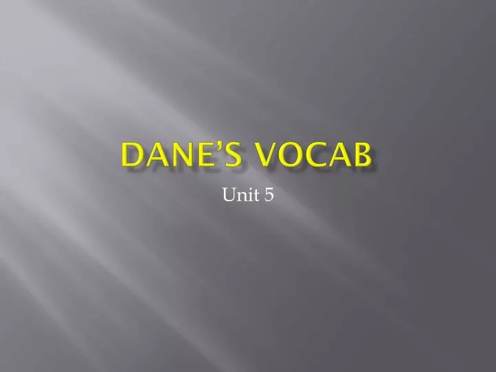 dane s vocab