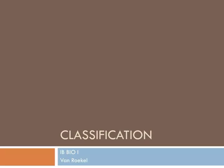 classification