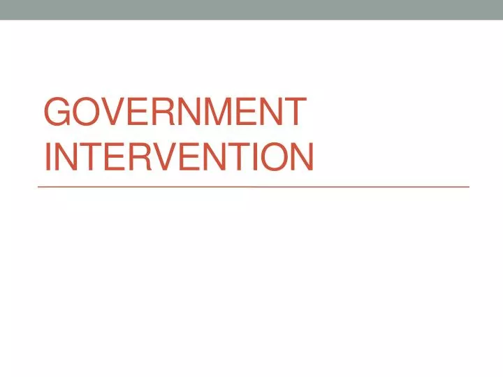 government intervention