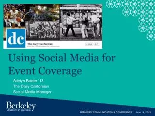 Using Social Media for Event Coverage