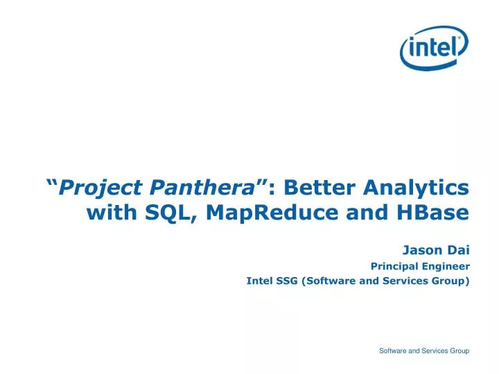project panthera better analytics with sql mapreduce and hbase