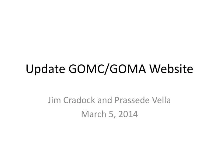 update gomc goma website