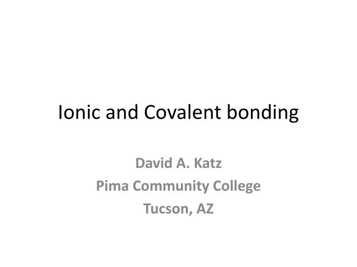 ionic and covalent bonding