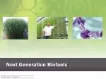 Next Generation Biofuels - slide 1