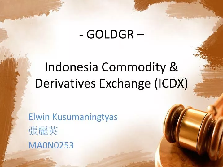 goldgr indonesia commodity derivatives exchange icdx