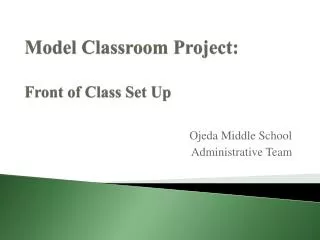 Model Classroom Project: Front of Class Set Up