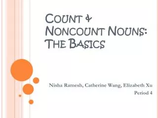 Count &amp; Noncount Nouns: The Basics