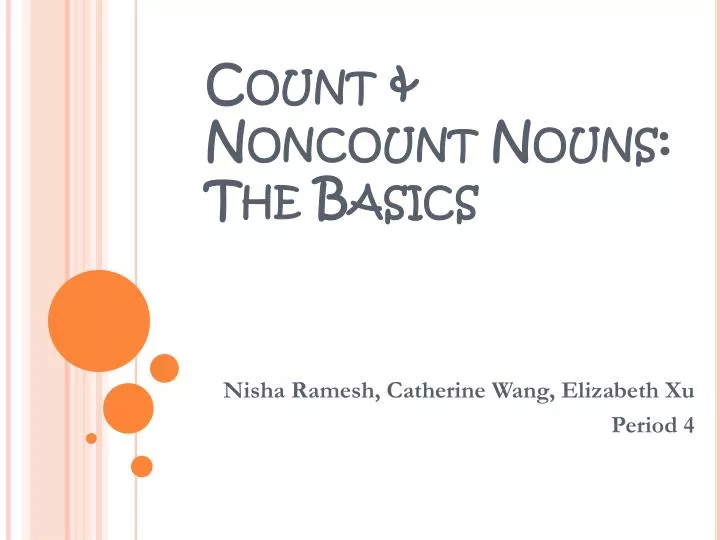 count noncount nouns the basics