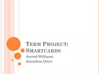 Term Project: Smartcards