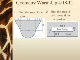 Geometry Warm-Up 4/18/11