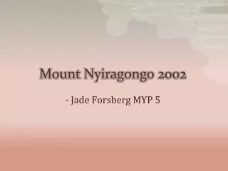 Mount Nyiragongo 2002