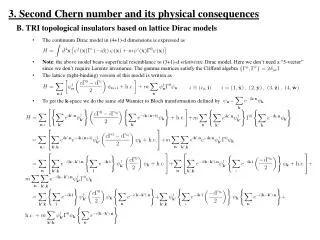 3. Second Chern number and its physical consequences
